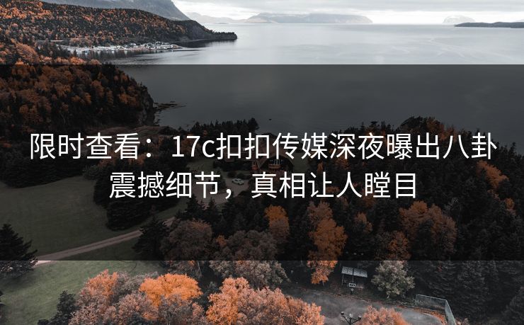 限时查看：17c扣扣传媒深夜曝出八卦震撼细节，真相让人瞠目
