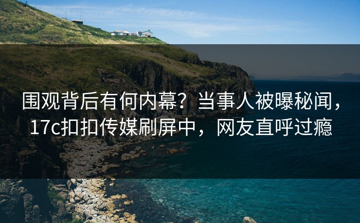 围观背后有何内幕？当事人被曝秘闻，17c扣扣传媒刷屏中，网友直呼过瘾